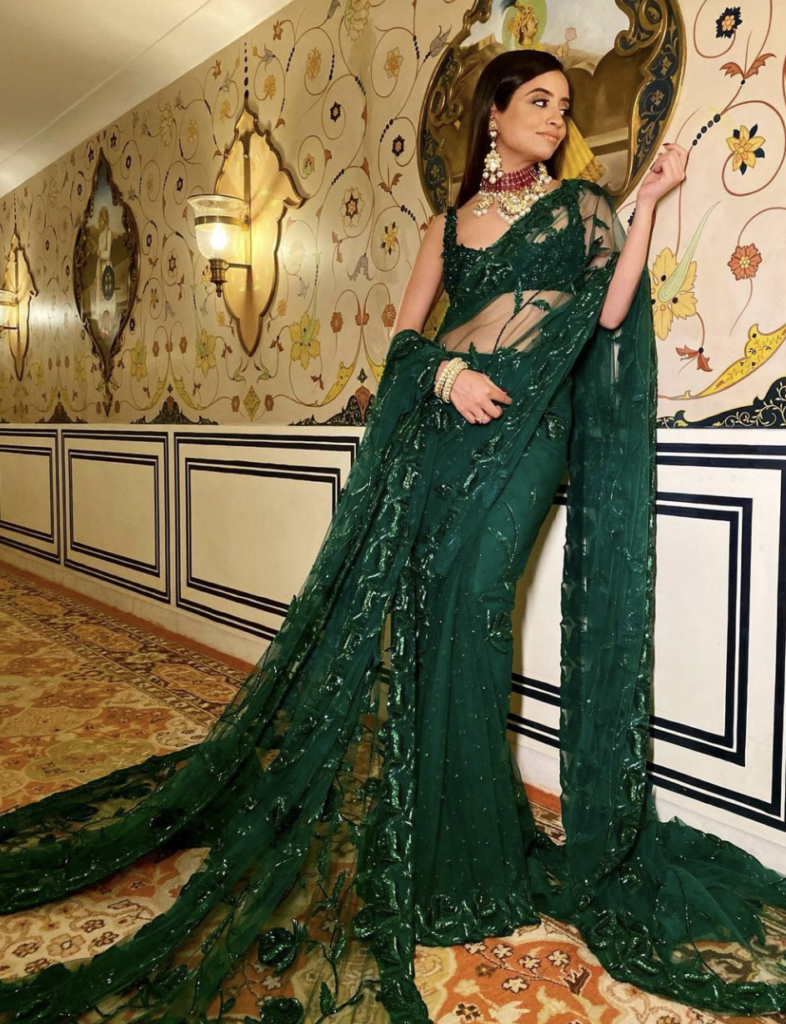 Sunaina Khera Green Saree