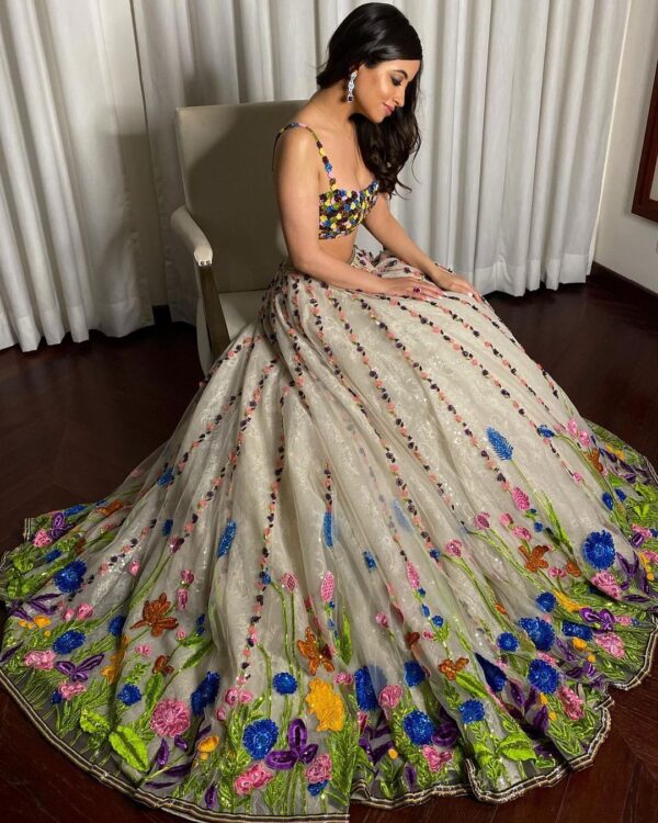 sunaina khera multi color floral lehenga